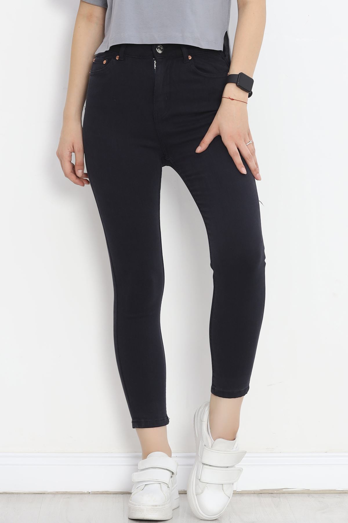 Narrow Leg Lycra Jeans Navy Blue1