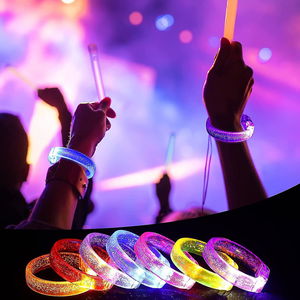 Colorful Thick Bracelet Luminous Bracelet With Led Light Battery Luminous Bracelet Mixed Color 1 Piece