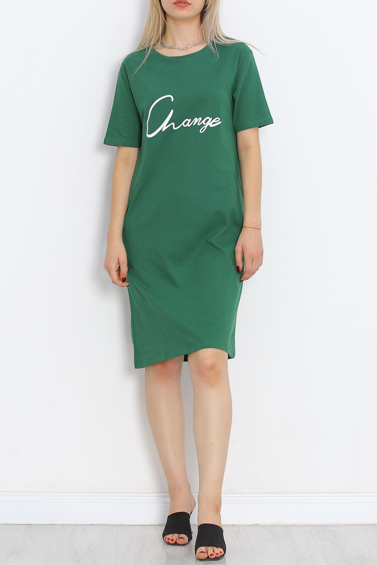 Printed Suprem Dress Emerald