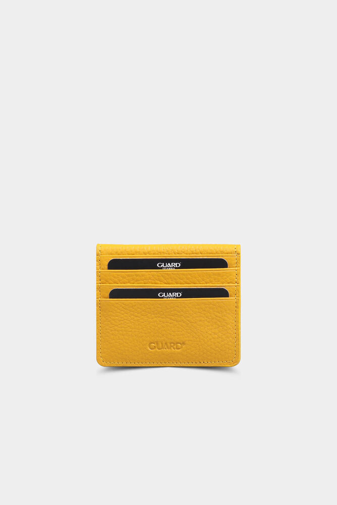 Yellow Patented Design Leather Card Holder