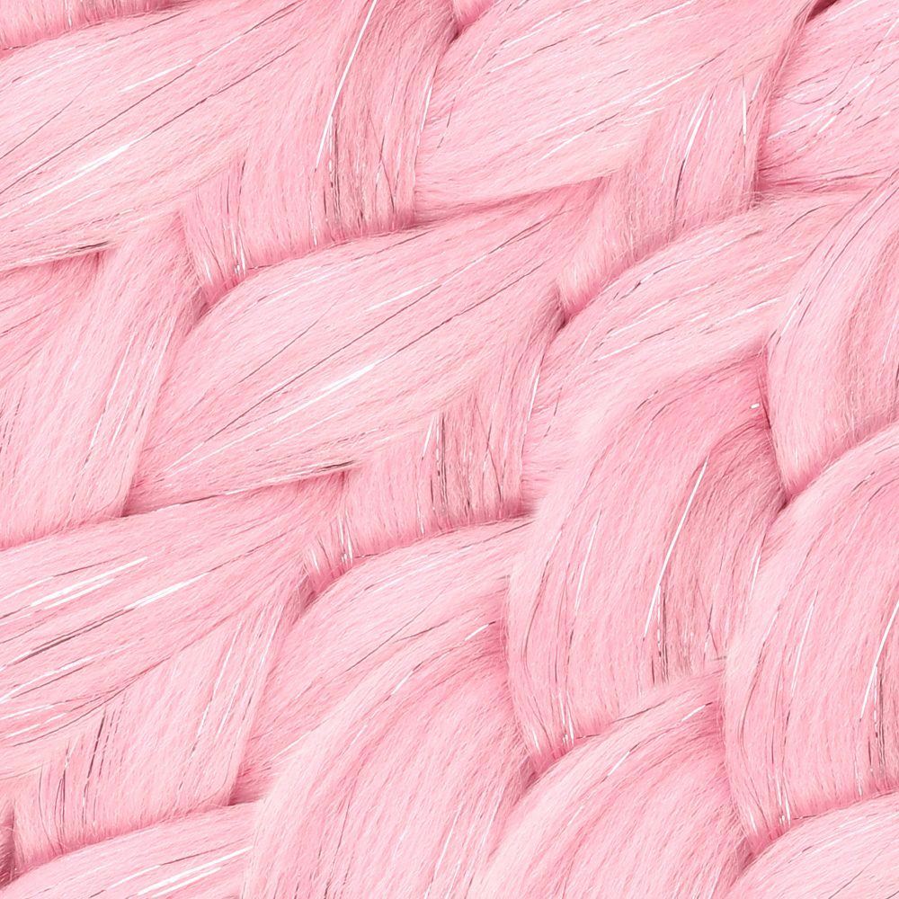 Silvery Candy Pink Braided Hair 100 Gr.