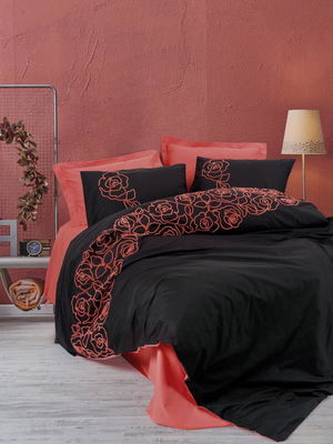 Ranforce Double Duvet Cover Set Rosen Coral