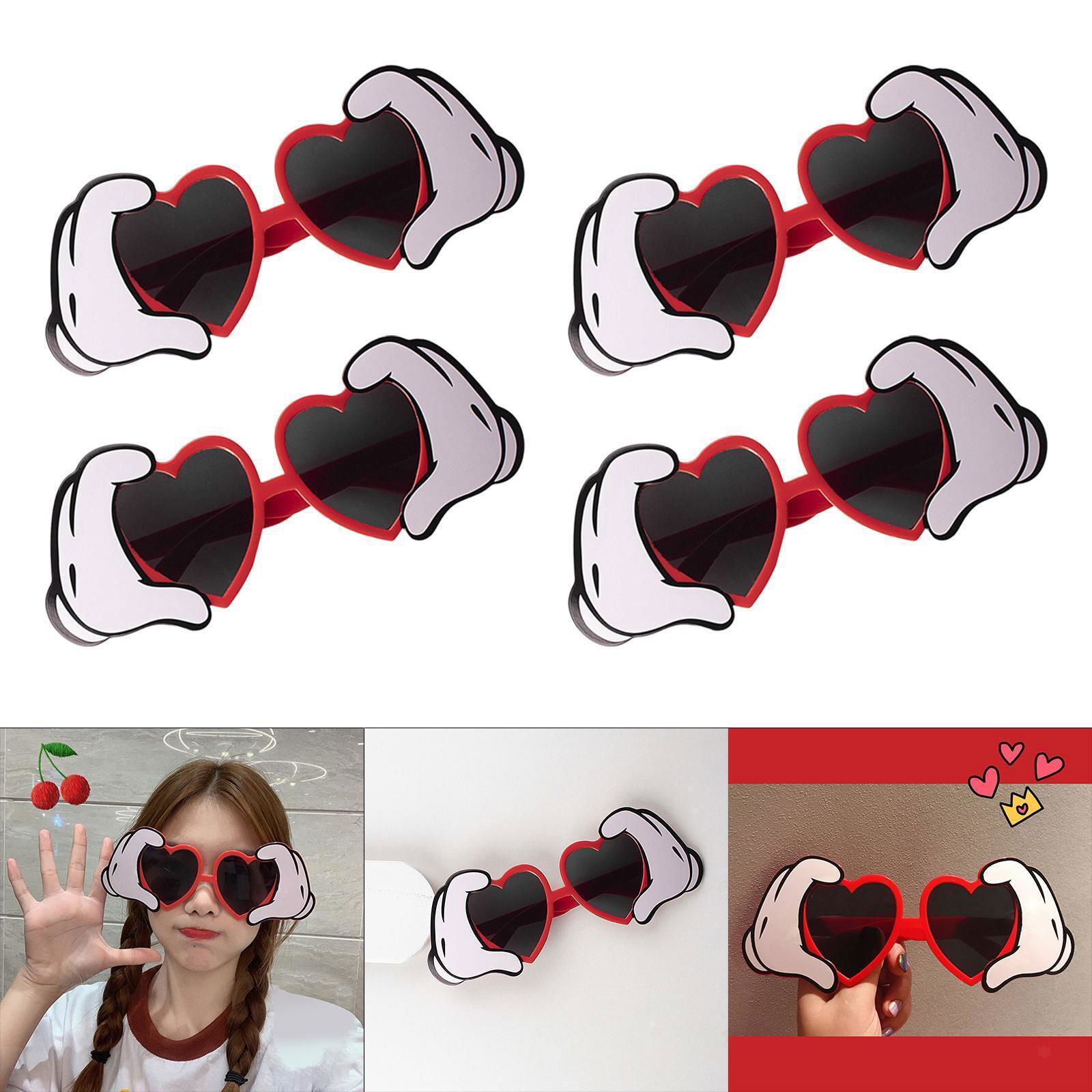 Red Color Heart Shaped Hand Figured Party Glasses 21x8 cm