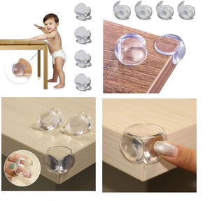 Baby Child Soft and Flexible Circular Transparent Adhesive Safety Corner Protector (8 Pcs)