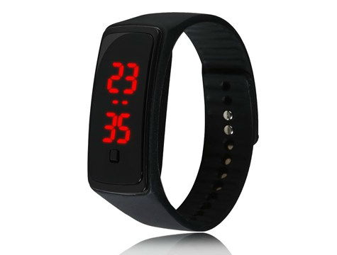 Led Wristwatch with Black Display (Black)