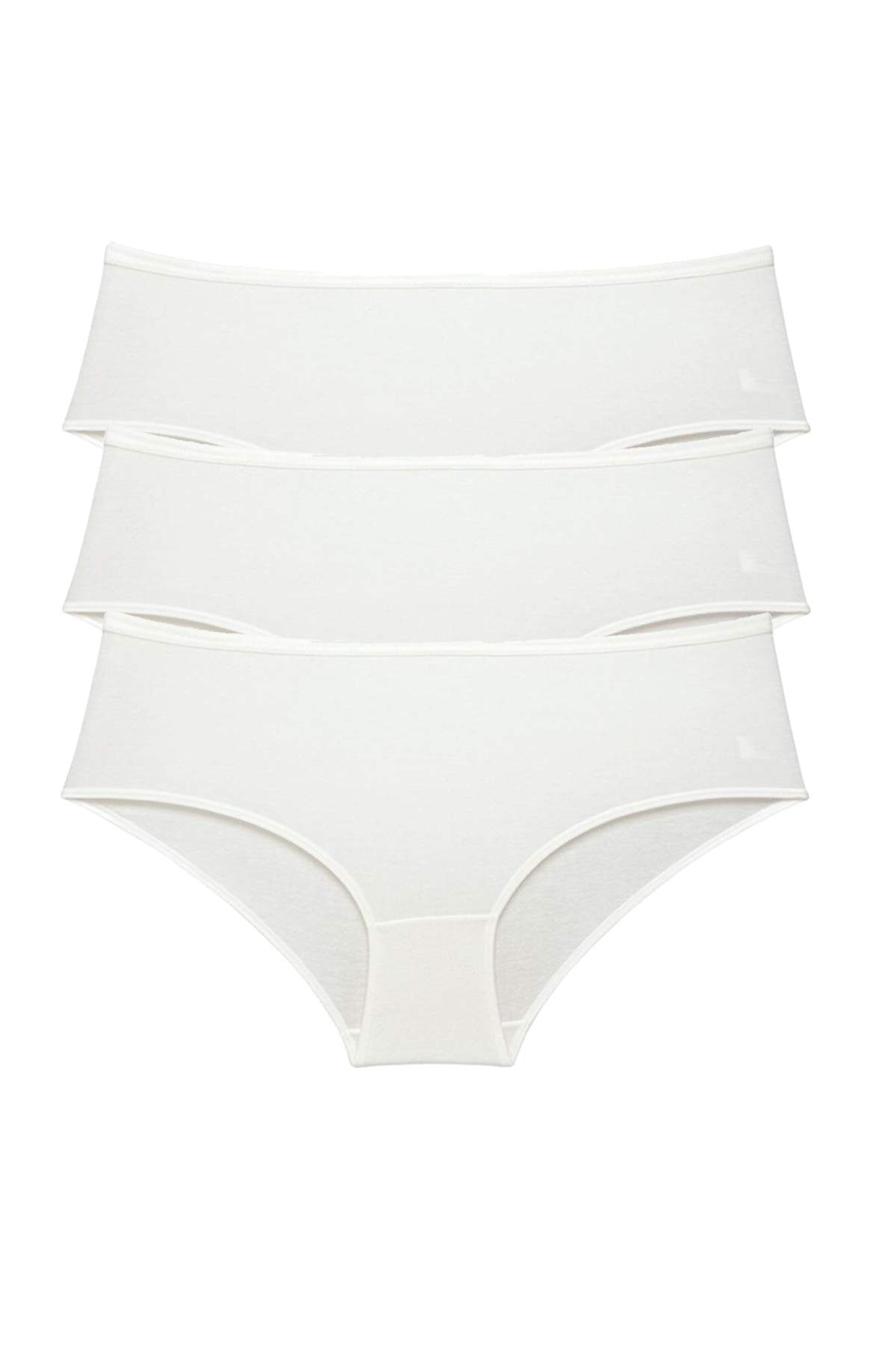 3Pcs Women High Waist Bato Panties Cream