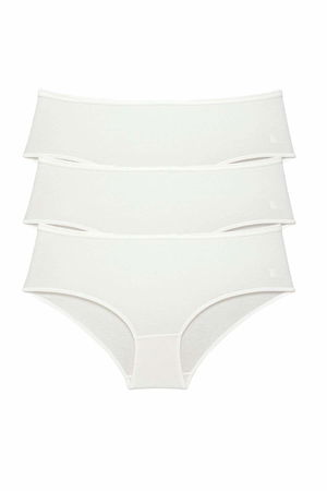 3Pcs Women High Waist Bato Panties Cream