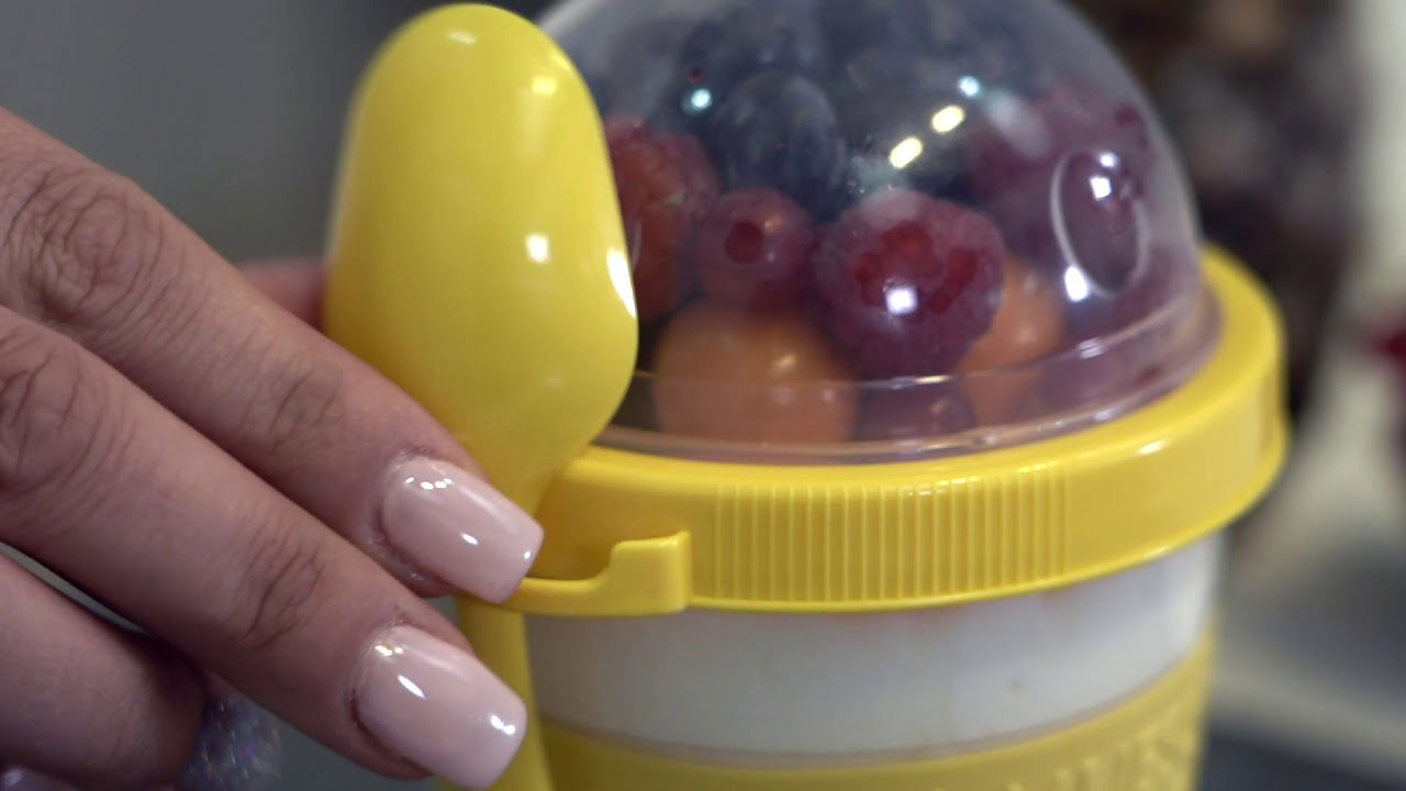 Portable Yogurt Container with Fruit Bowl - Spoon