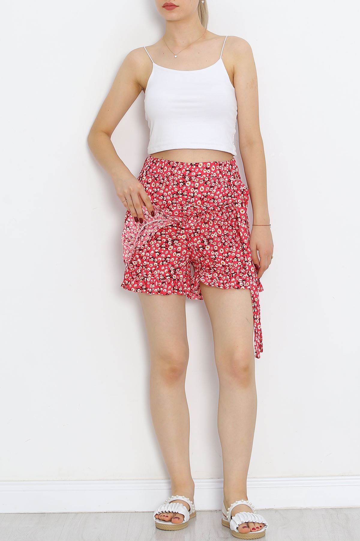 Belted Shorts Skirt Pink