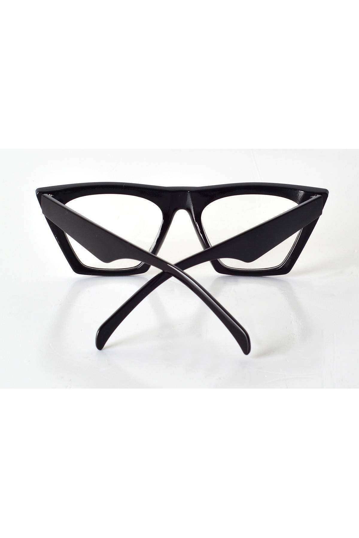 Black Framed Clear Glass Unisex Style Glasses