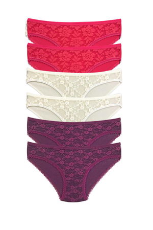 6 Pcs Lace Front Transparent Women Slip Panties S130