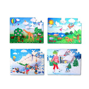 4 Set - 96 Piece Winter and Origami 5+ Felt Jigsaw Puzzle - 5 Years Puzzle