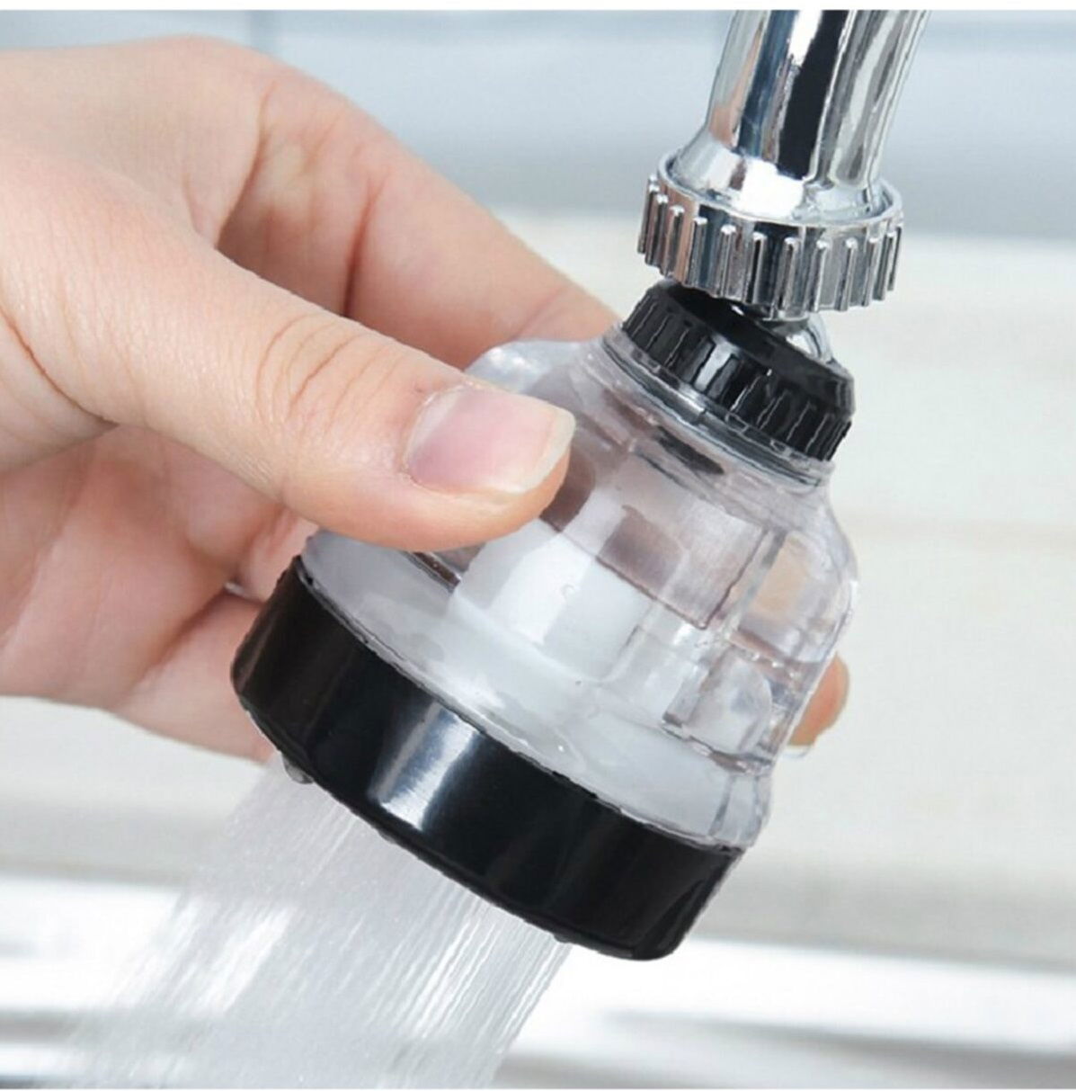 Water Saving 3 Function Movable Faucet Head - Transparent