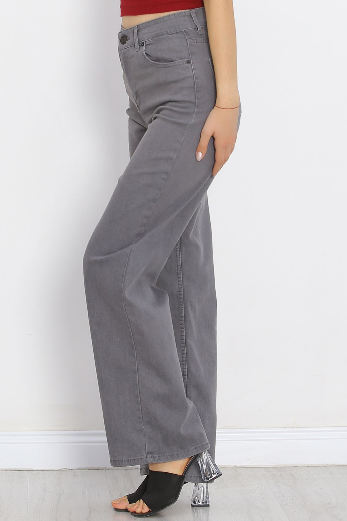 Palazzo Jeans Pants Light Smoked1