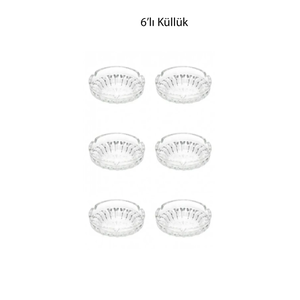 Turk 6-piece Glass Ashtray Turk-TRK-80