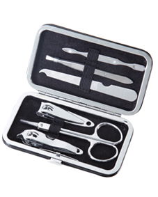 6 Piece Professional Manicure Set - Nail Clippers - Eyebrow Scissors - Tweezers - File Set