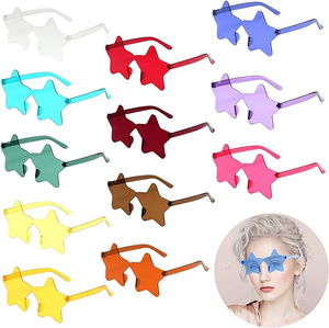 Star Shaped Rimless Party Glasses 6 Colors 6 Pcs