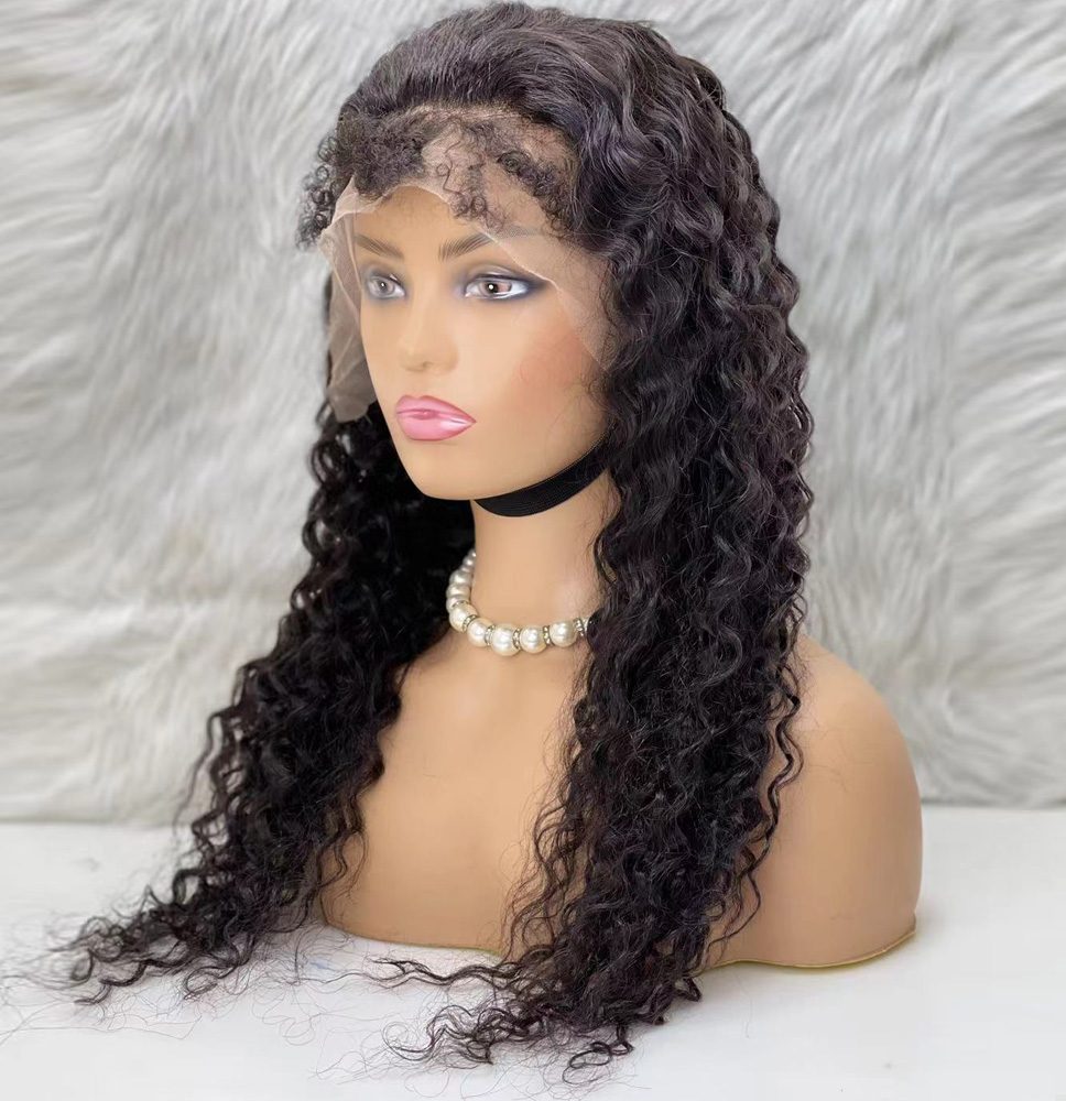 Real Hair Front Lace Tulle Wig / Fluffed Afro / Natural 65/70cm