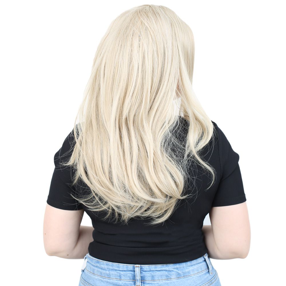 Kanekalon Fiber Synthetic Medium Straight Wig without bangs / Balkan / Platinum Highlights