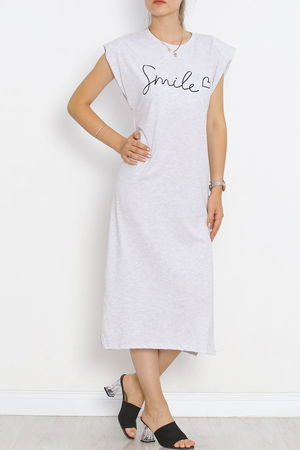 Wadded Single Jersey Dress Gray