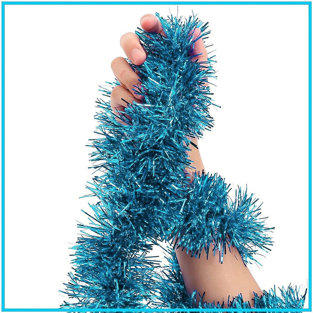 Glitter Ornament For Party 2 Meters Length 8 cm Width Light Blue Color Imported