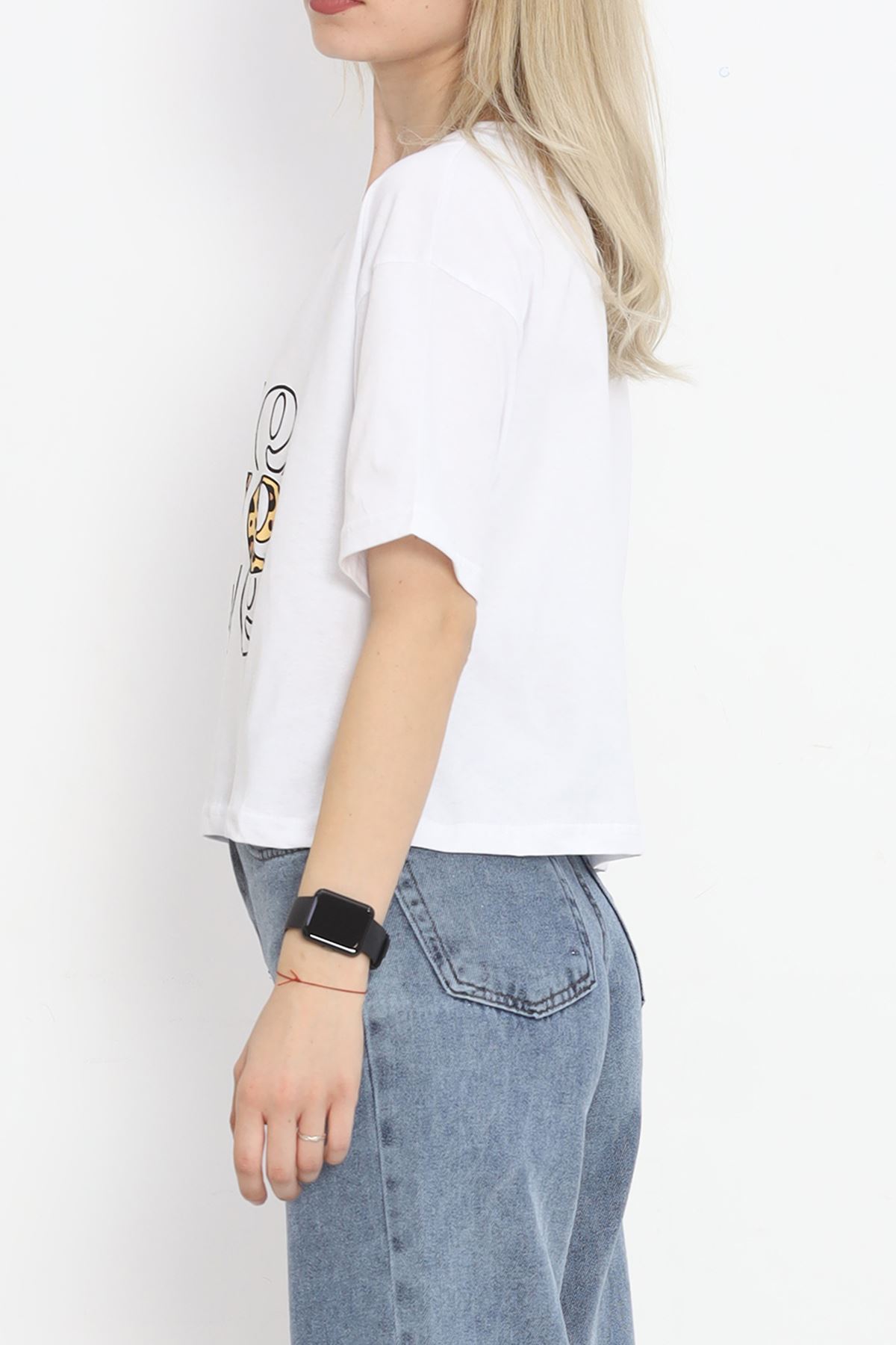 Printed Crop T-Shirt White