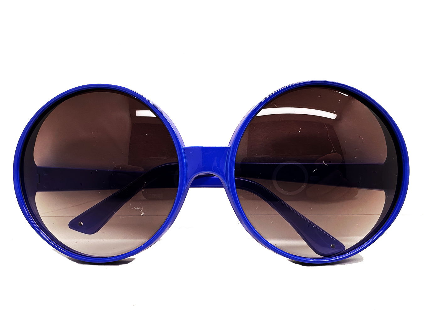 Round Yeşilçam 80s 90s Party Glasses Retro Blue Color