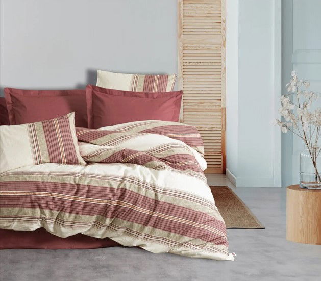 Line Single Duvet Cover Kenway Burgundy