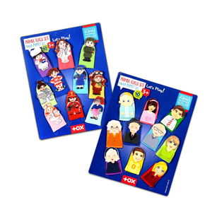 2 Sets - 20 Pieces Family Members and Professions 20 Piece Finger Puppet