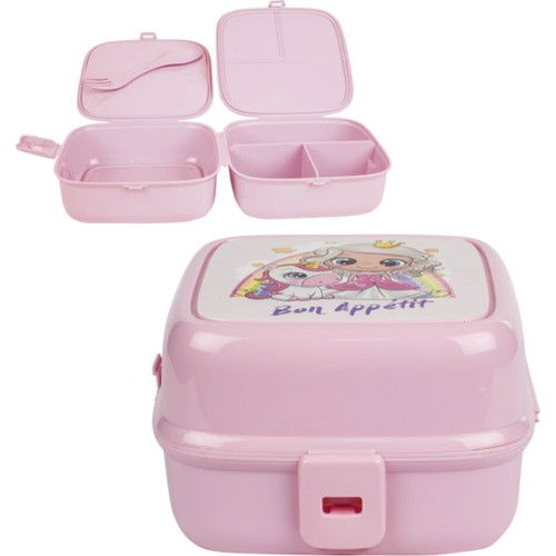 Porky 4 Compartment Nutrition Container with Fork - Diet Container