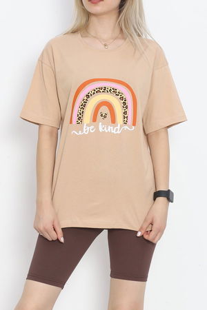 Printed Crew Neck T-Shirt Mink