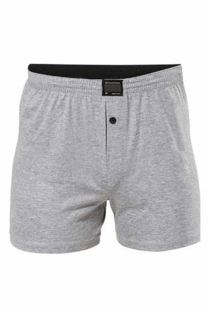 Buttoned Cotton Men's Combed Boxers Gray - 1146A