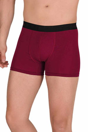 Cotton Modal Lycra Stretchy Men's Boxers Burgundy 4476B