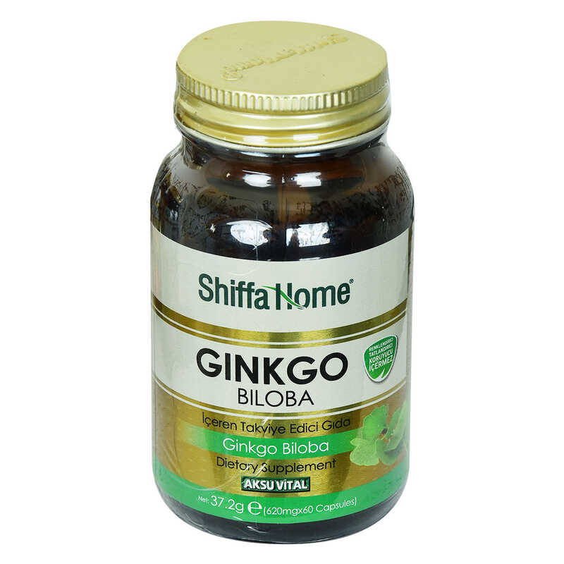 Shiffa Home Ginkgo Biloba Dietary Supplement 620 Mg x 60 Capsules