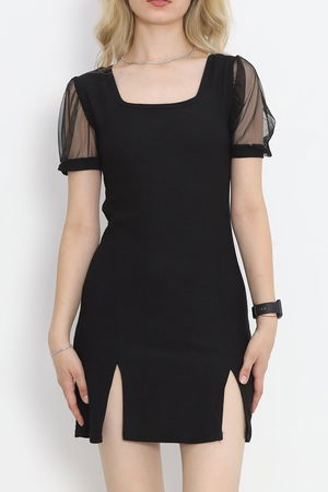 Square Neck Dress Black