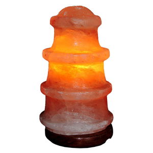 Lighthouse Shaped Natural Himalayan Rock Salt Lamp Pink 2-3 Kg With Wired Bulb