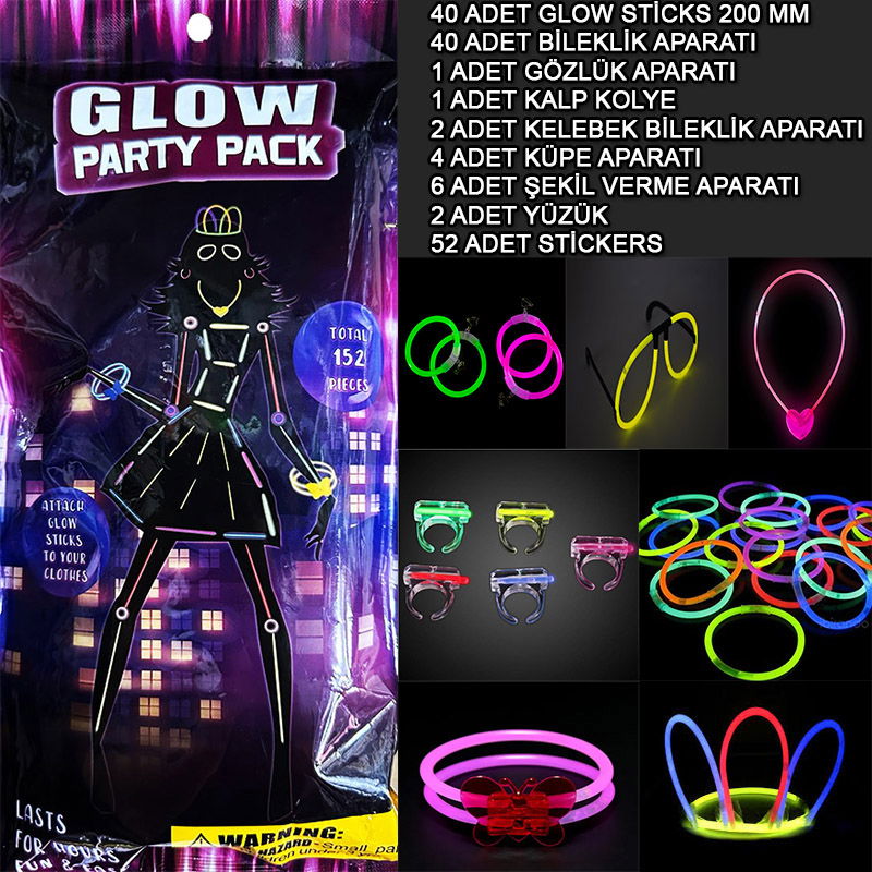 Glow Party Set 152-Piece Luxury Glow Costume Set