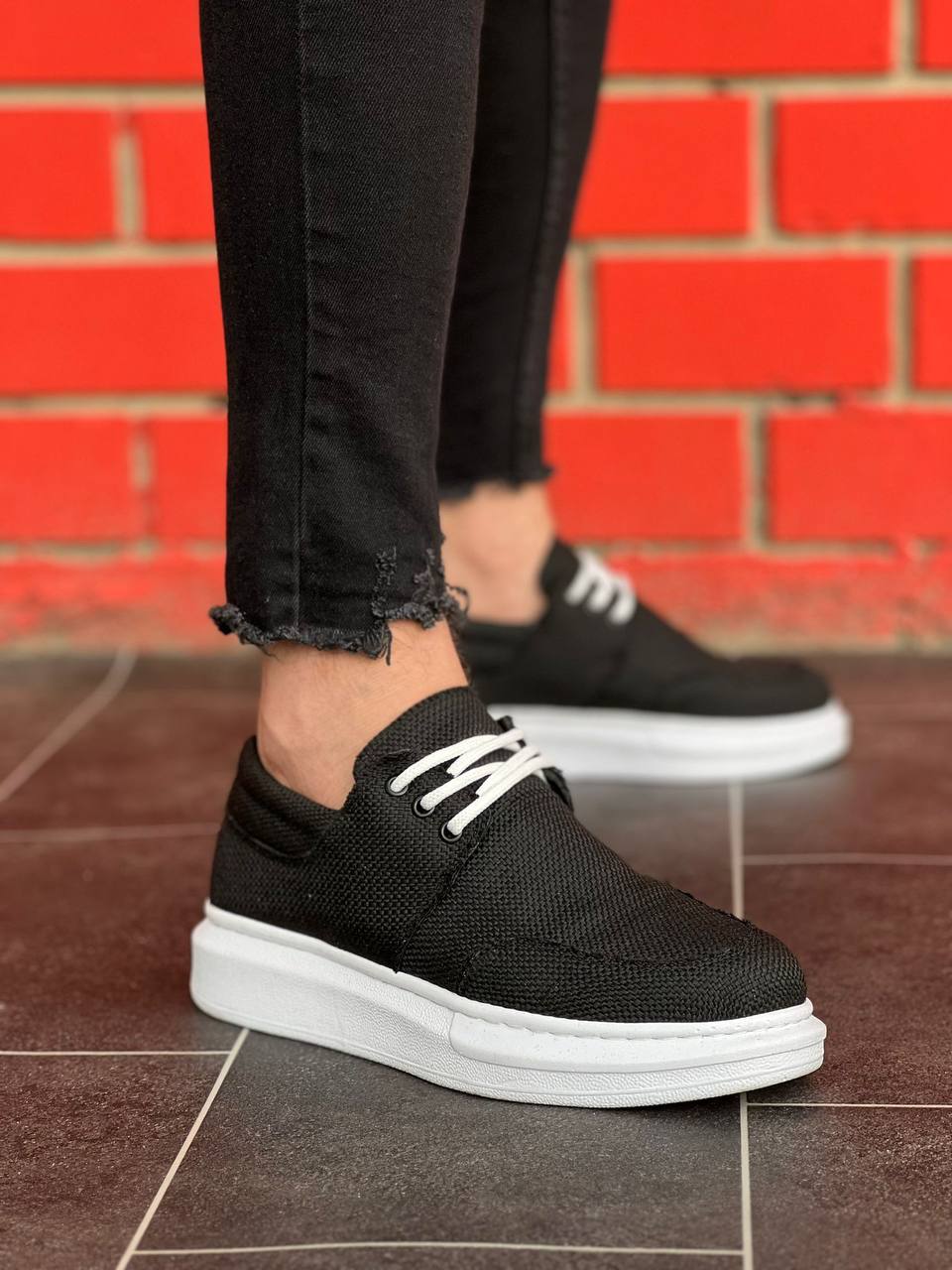 Lace-up Black Casual Men's Shoes