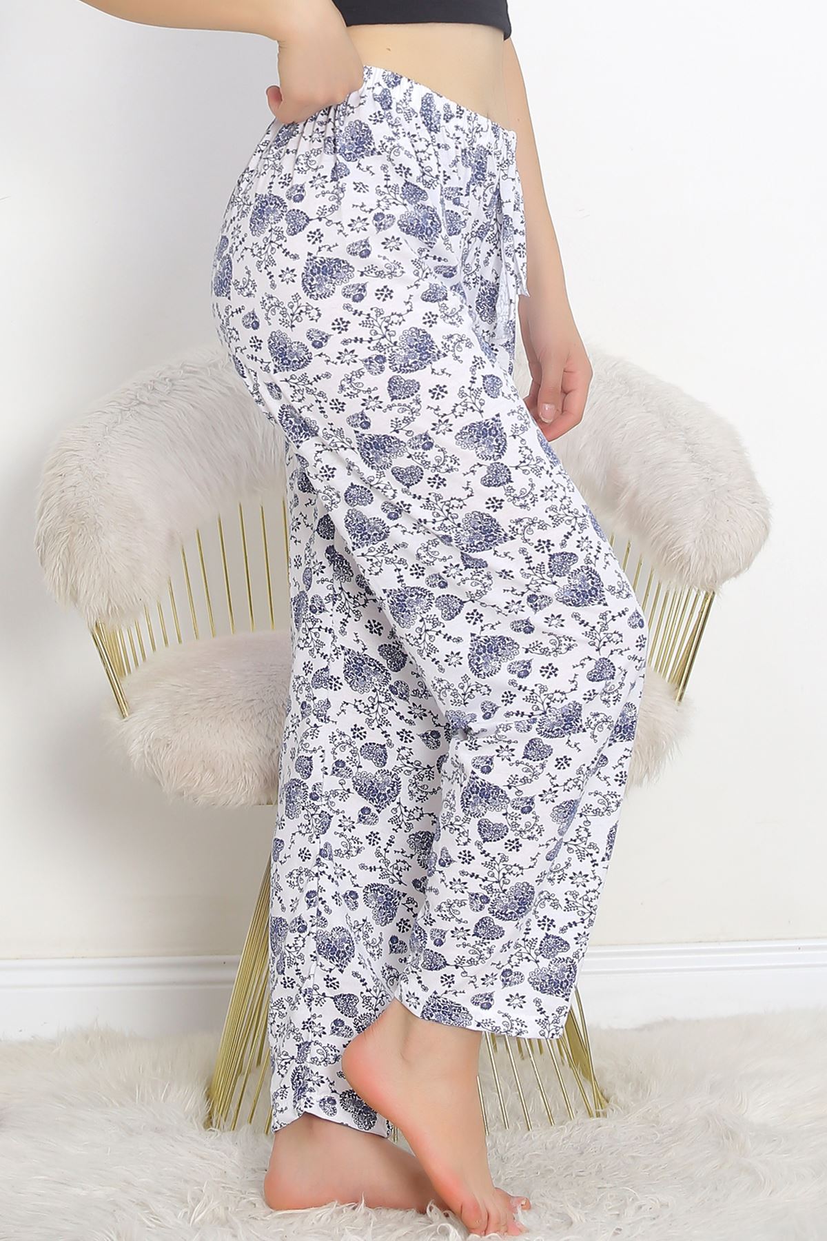 Pajama Bottoms Indigo White