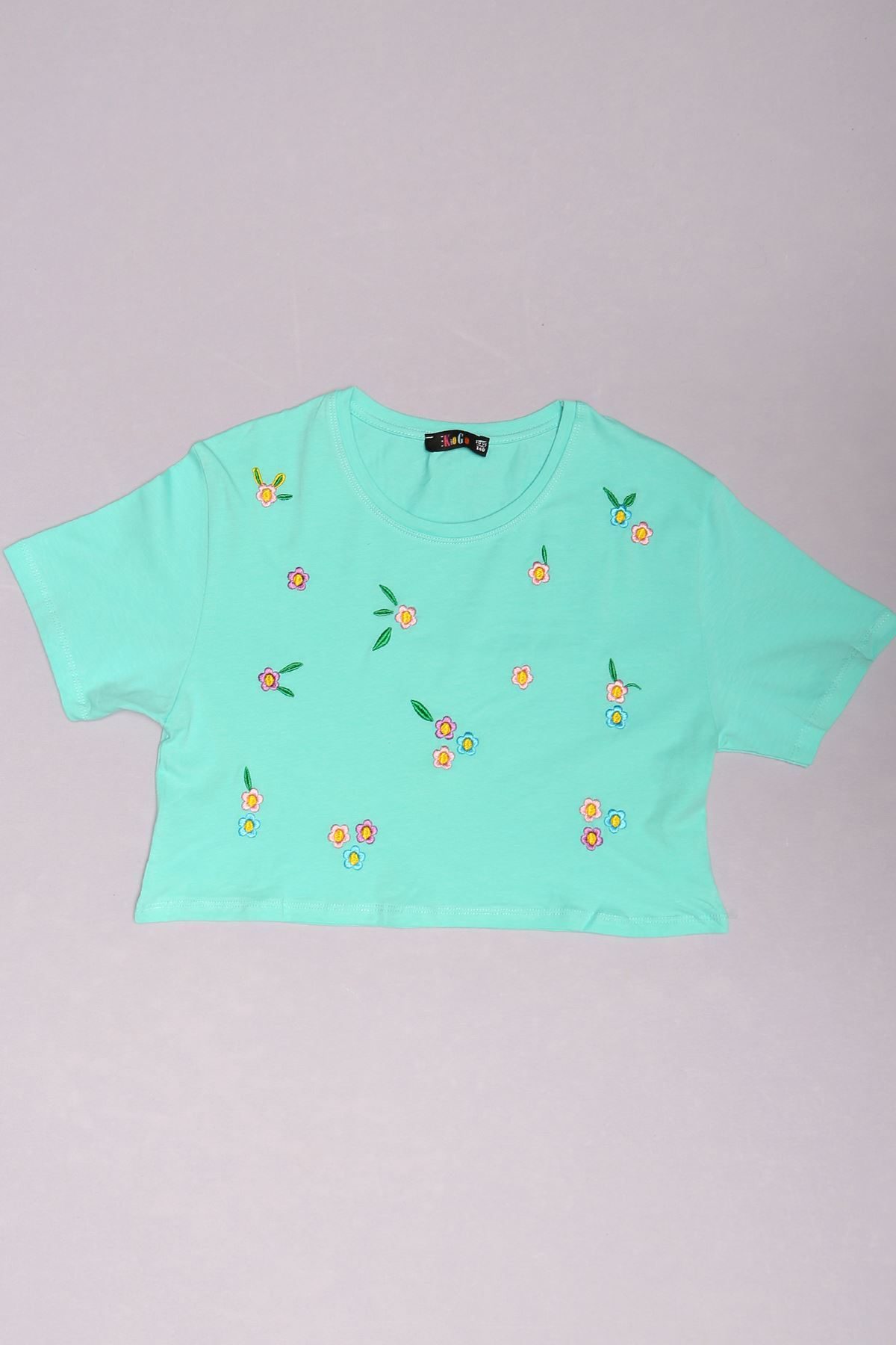 10-16 Years Embroidered Kids T-Shirt Mint