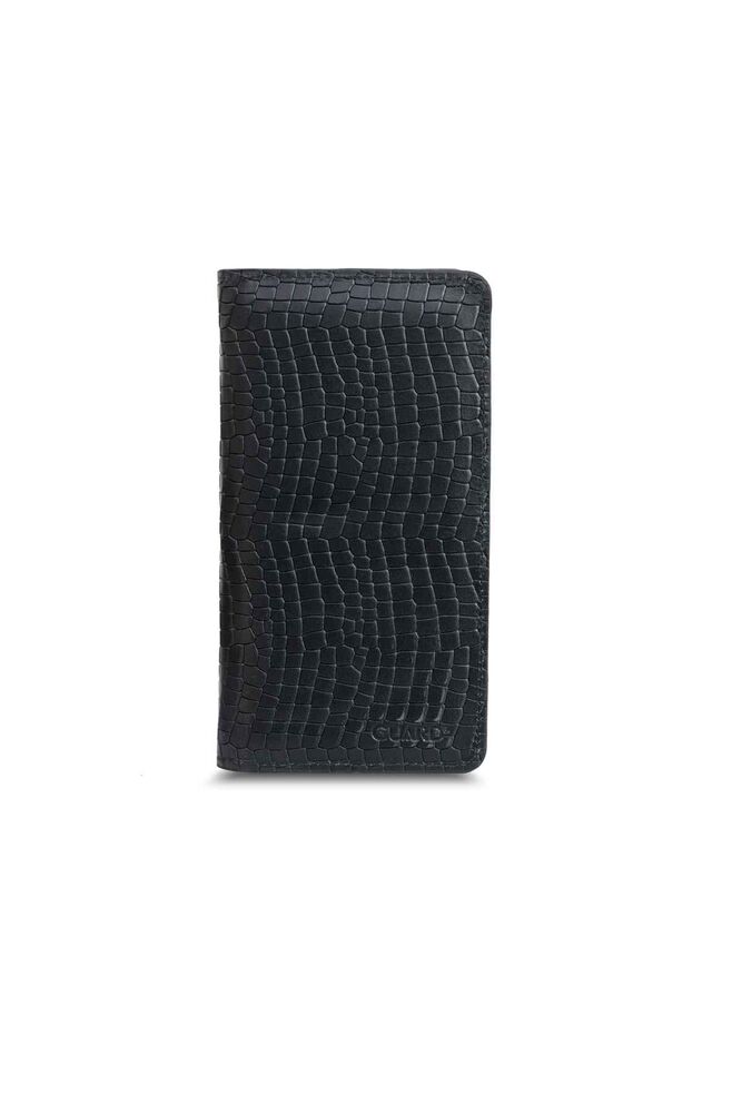 Black Texas Print Leather Unisex Wallet with Plus Phone Port