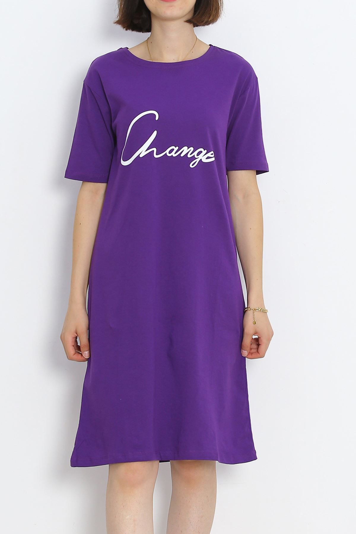 Printed Suprem Dress Purple