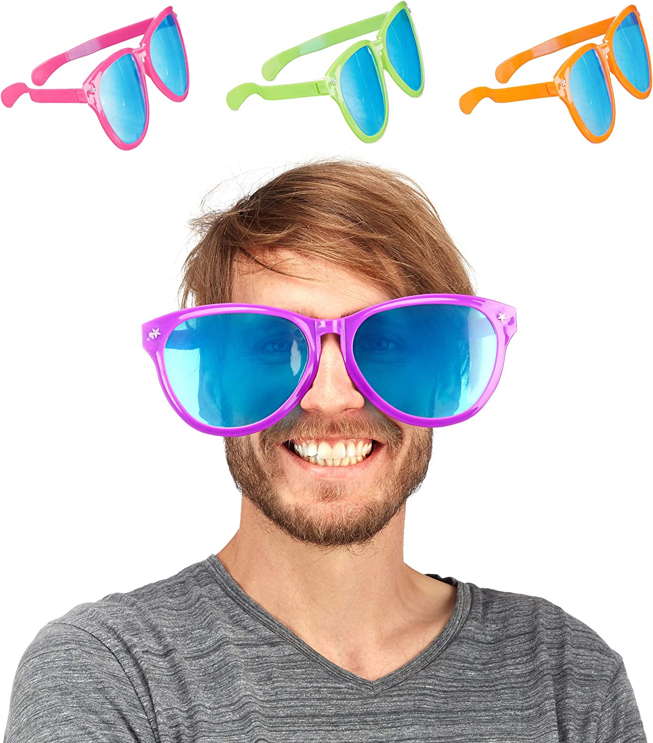 Big Party Glasses Colorful 12 Pcs 27x9 cm