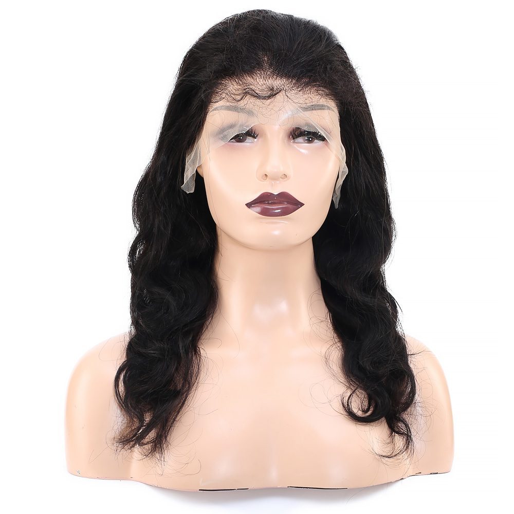 Front Lace Real Hair Tulle Wig Wavy / Natural / 55/60cm