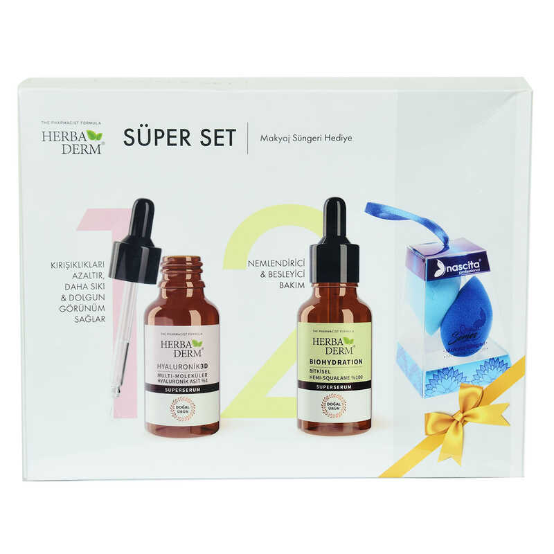 Super Set Superserum Hyaluronic 3D 30 ML + Biohydration 30 ML + Gift Makeup Sponge