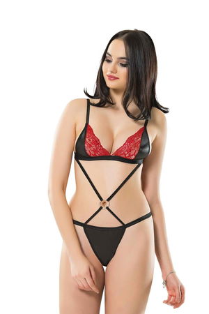 Black and Red Bra Set