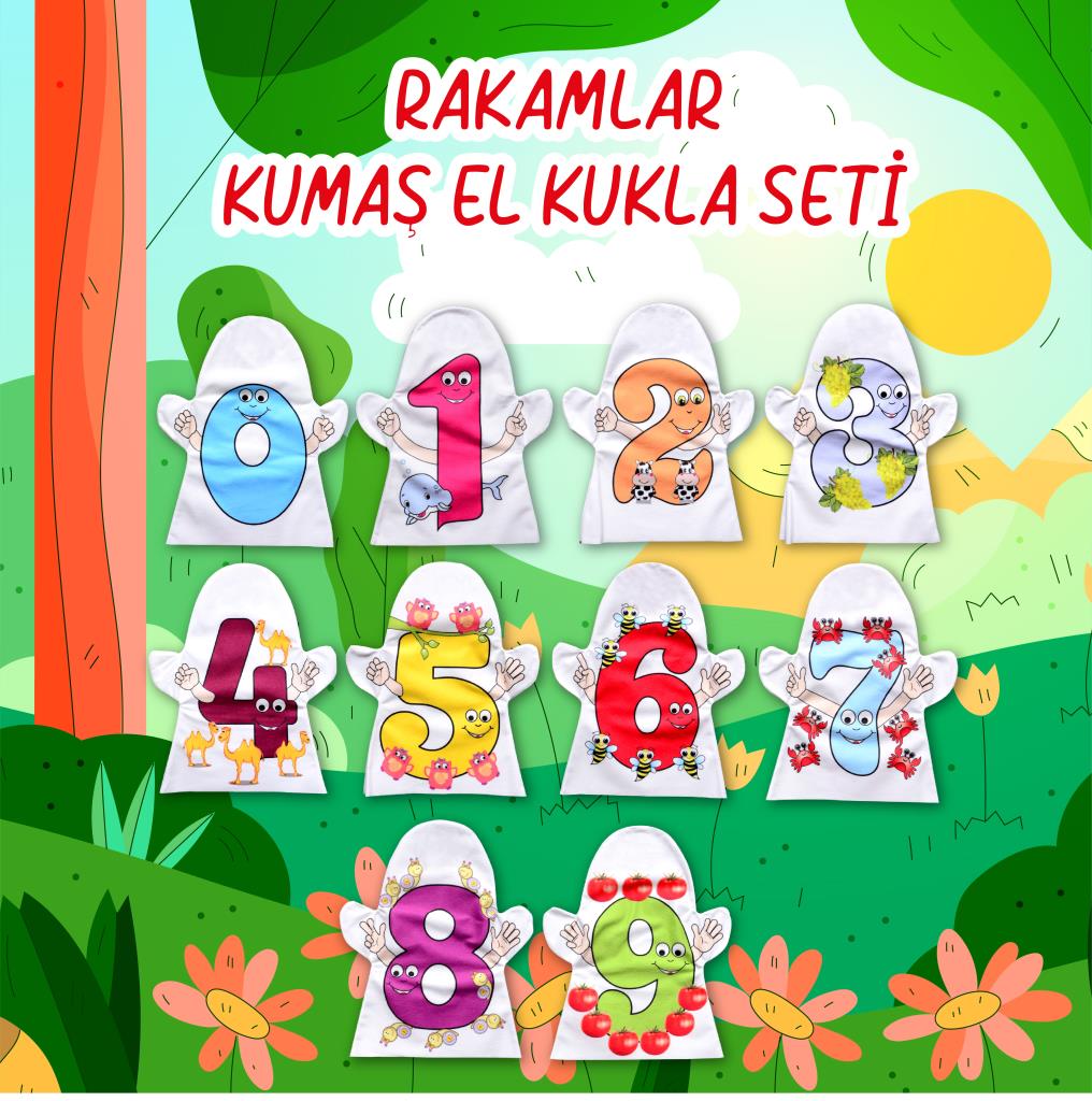 10 Piece Numbers Hand Puppet Set