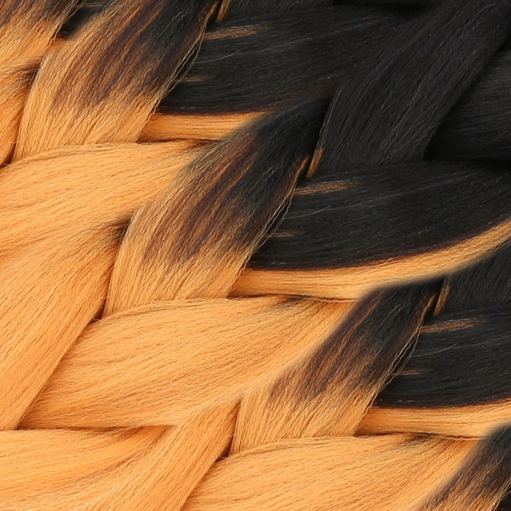 Afro Braiding Synthetic Color Transition Hair 100 Gr. / Black / Mustard Yellow