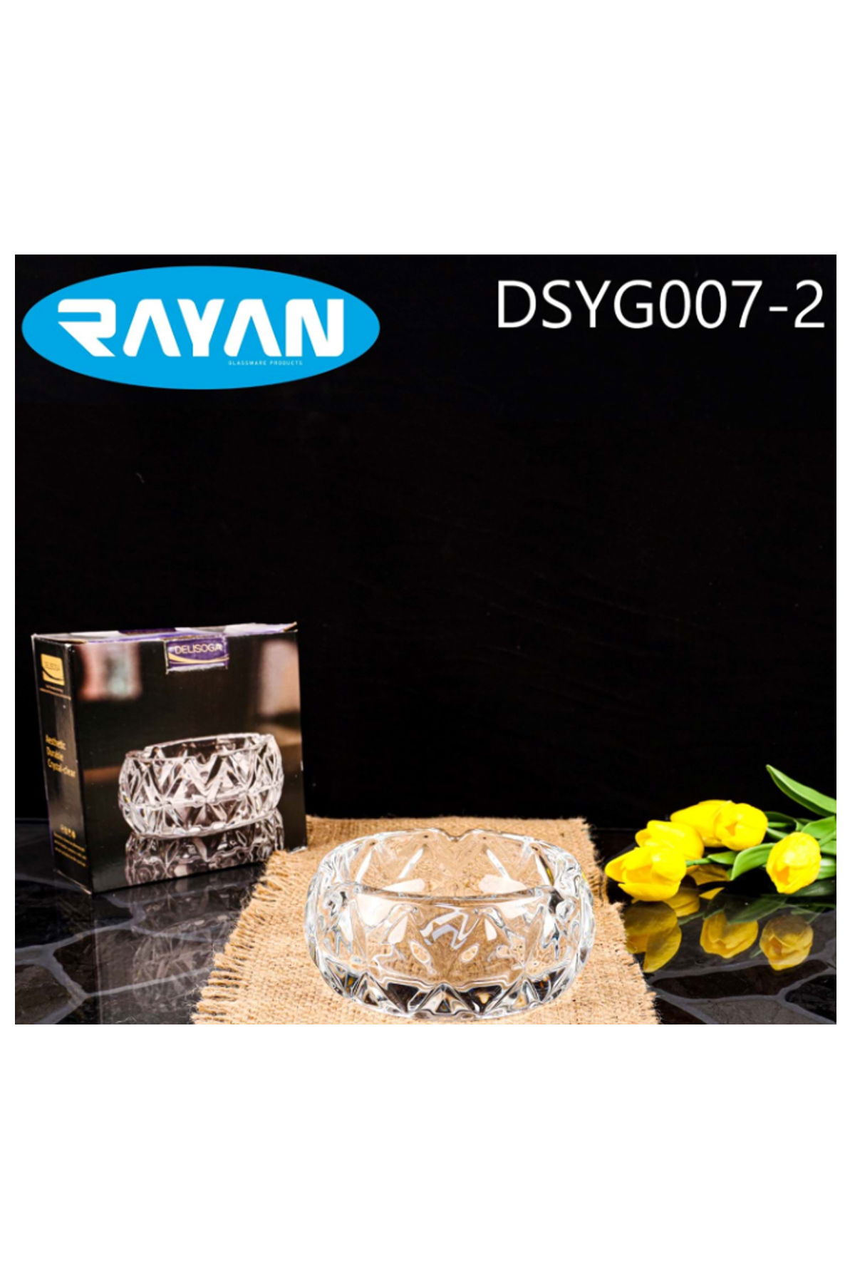 Rayan Oval Glass Ashtray