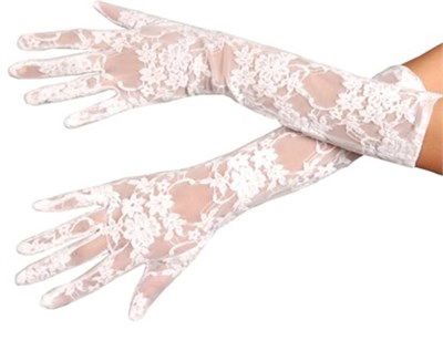 White Color Medium Lace Glove